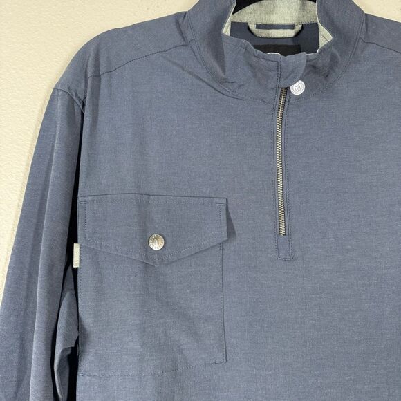 NWT Linksoul 1/4 Zip Pullover Windbreaker Jacket Navy Golf Performance Small - Picture 2 of 8